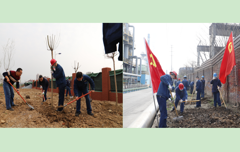 春播正當時,綠化爭先行——燒結廠開展轄區綠化工作側記 春播正當時,綠化爭先行——燒結廠開展轄區綠化工作側記